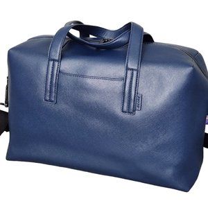 AWAY THE EVERYWHERE BAG COAST BLUE SAFFIANO LEATHER WEEKENDER TRAVEL DUFFLE